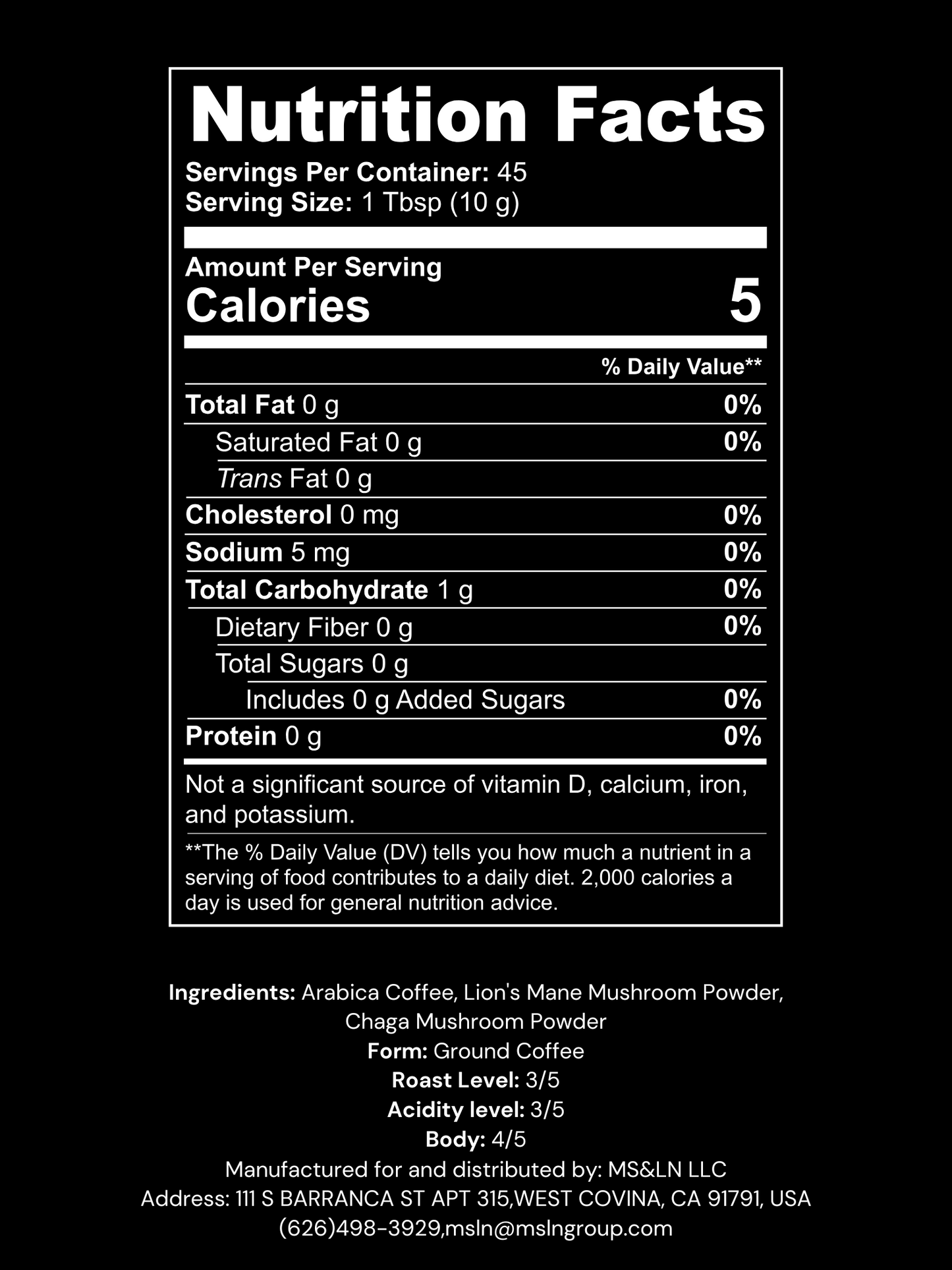 Mushroom Coffee Fusion - Lion’s Mane & Chaga 16oz